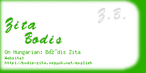 zita bodis business card